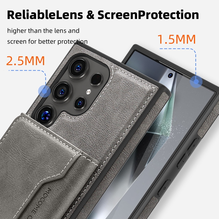 For Samsung Galaxy S22+ 5G Shield Multi-functional MagSafe Card Bag Phone Case(Grey) For Samsung Galaxy S22+ 5G Shield Multi-functional MagSafe Card Bag Phone Case(Grey)