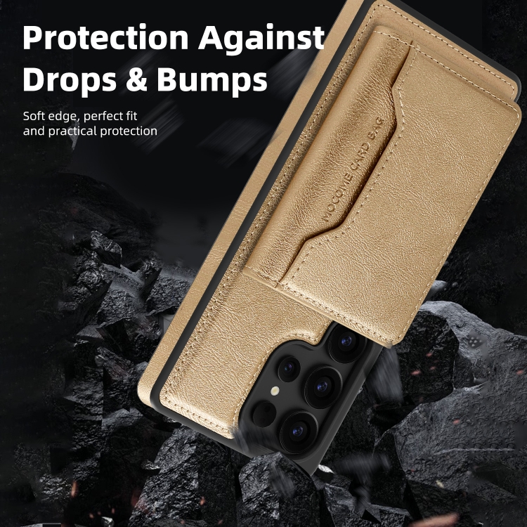 For Samsung Galaxy S25 5G Shield Multi-functional MagSafe Card Bag Phone Case(Desert Gold) For Samsung Galaxy S25 5G Shield Multi-functional MagSafe Card Bag Phone Case(Desert Gold)