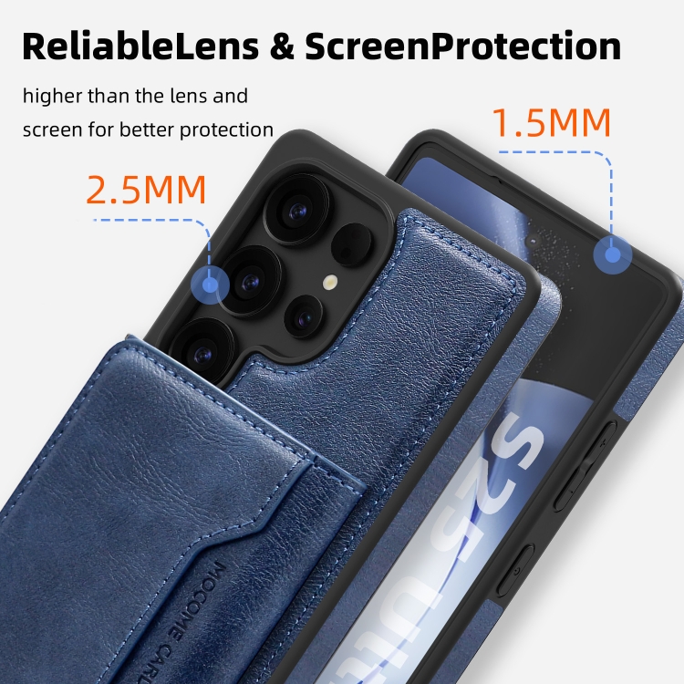 For Samsung Galaxy S25+ 5G Shield Multi-functional MagSafe Card Bag Phone Case(Blue) For Samsung Galaxy S25+ 5G Shield Multi-functional MagSafe Card Bag Phone Case(Blue)