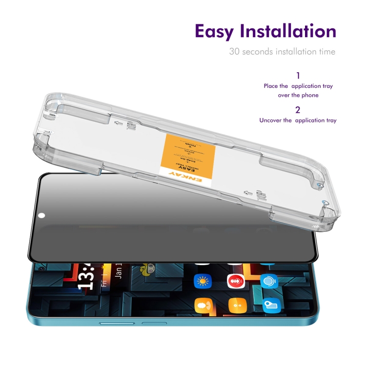 For Samsung Galaxy S24 FE 5G ENKAY Easy Install Anti-peeping Privacy Tempered Glass Film For Samsung Galaxy S24 FE 5G ENKAY Easy Install Anti-peeping Privacy Tempered Glass Film