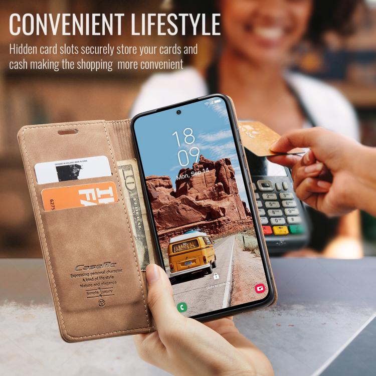 For Samsung Galaxy S25 5G CaseMe 013 Multifunctional Horizontal Flip Leather Phone Case(Brown)