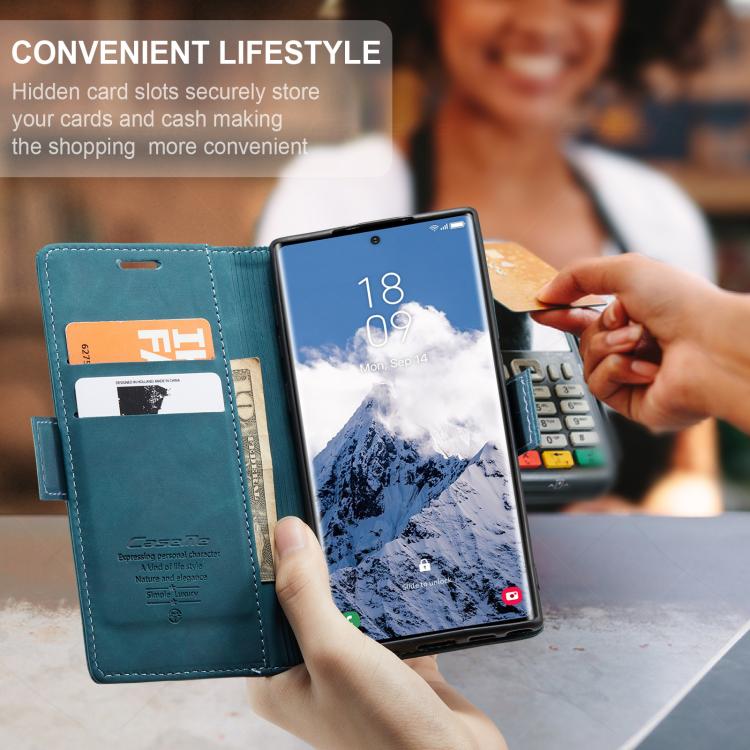 For Samsung Galaxy S25 Ultra 5G CaseMe 013 Multifunctional Horizontal Flip Leather Phone Case(Blue)
