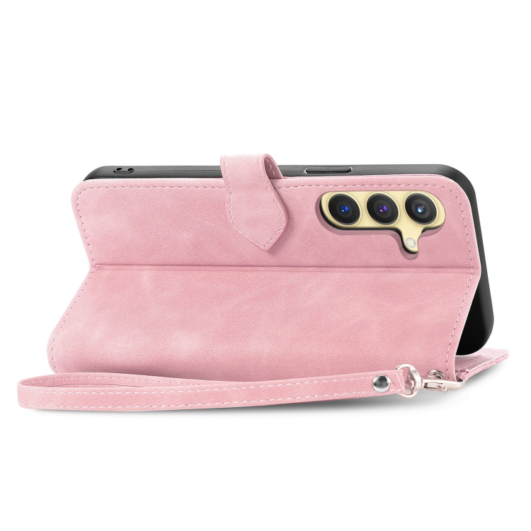 For Samsung Galaxy S25 5G Embossed Flower Zipper Leather Phone Case(Pink) For Samsung Galaxy S25 5G Embossed Flower Zipper Leather Phone Case(Pink)