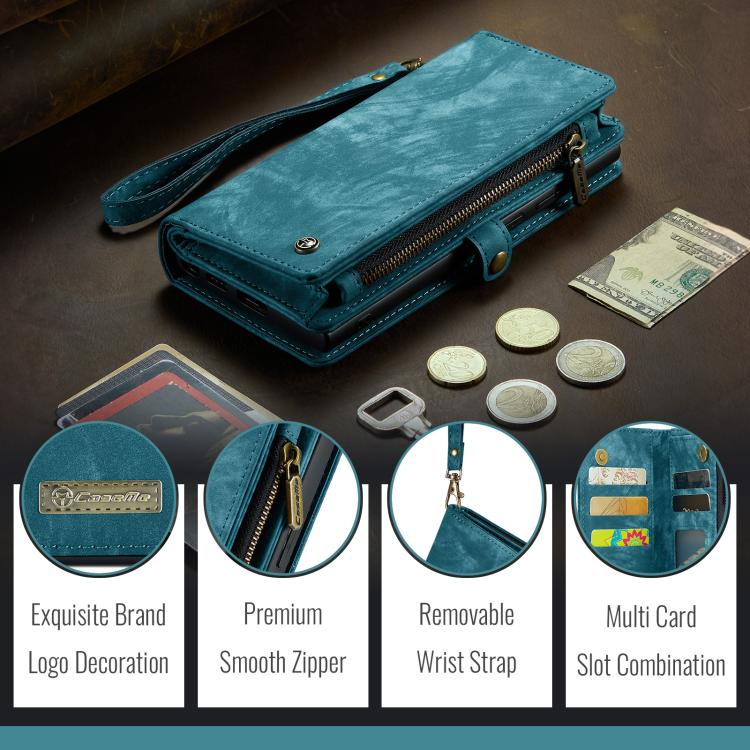 For Samsung Galaxy S25+ 5G CaseMe 008 Detachable Multifunctional Leather Phone Case(Blue) For Samsung Galaxy S25+ 5G CaseMe 008 Detachable Multifunctional Leather Phone Case(Blue)
