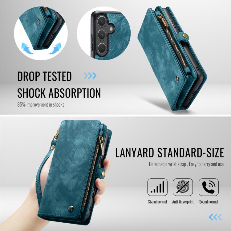 For Samsung Galaxy S25+ 5G CaseMe 008 Detachable Multifunctional Leather Phone Case(Blue) For Samsung Galaxy S25+ 5G CaseMe 008 Detachable Multifunctional Leather Phone Case(Blue)
