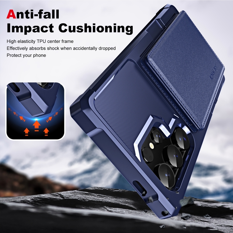 For Samsung Galaxy S24 Ultra 5G ENKAY Hat-Prince Card Slot Wallet TPU Back Leather Phone Case with Lens Film(Dark Blue) For Samsung Galaxy S24 Ultra 5G ENKAY Hat-Prince Card Slot Wallet TPU Back Leather Phone Case with Lens Film(Dark Blue)