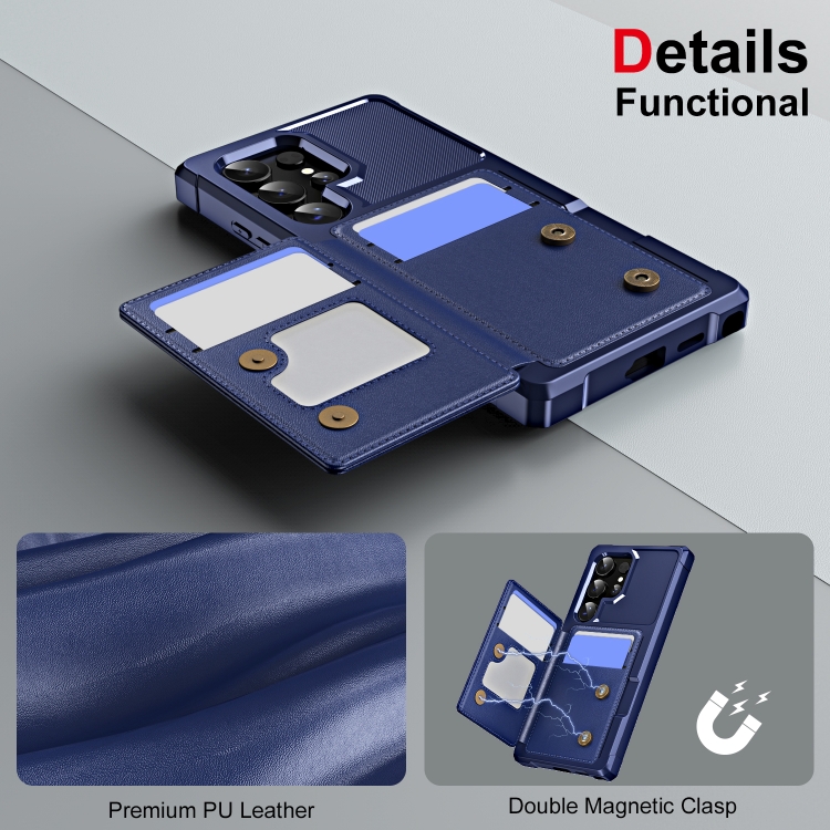 For Samsung Galaxy S24 Ultra 5G ENKAY Hat-Prince Card Slot Wallet TPU Back Leather Phone Case with Lens Film(Dark Blue) For Samsung Galaxy S24 Ultra 5G ENKAY Hat-Prince Card Slot Wallet TPU Back Leather Phone Case with Lens Film(Dark Blue)