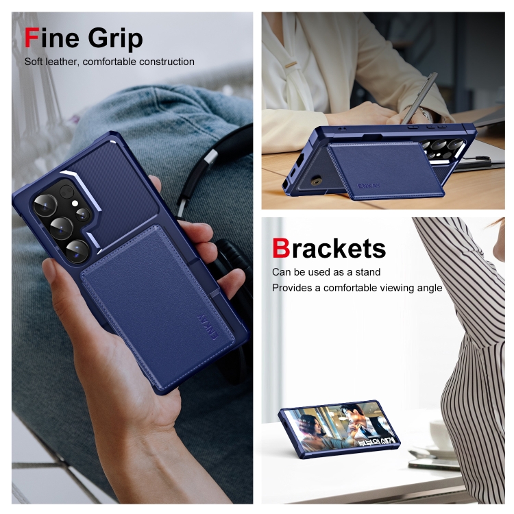 For Samsung Galaxy S24 Ultra 5G ENKAY Hat-Prince Card Slot Wallet TPU Back Leather Phone Case with Lens Film(Dark Blue) For Samsung Galaxy S24 Ultra 5G ENKAY Hat-Prince Card Slot Wallet TPU Back Leather Phone Case with Lens Film(Dark Blue)
