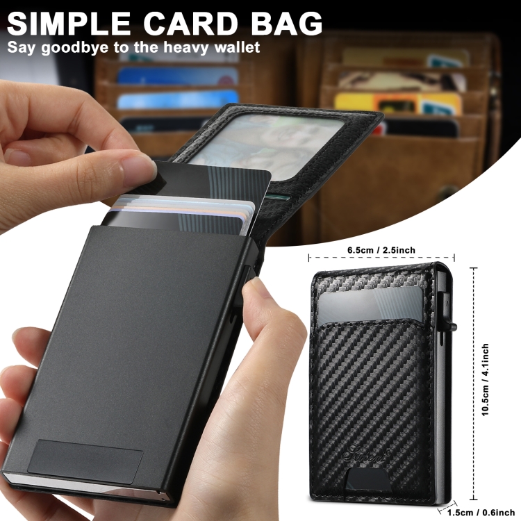 For iPhone 16 Suteni H19 Carbon Fiber Grain 2-in-1 MagSafe Removable Card Box Back Phone Case(Black) For iPhone 16 Suteni H19 Carbon Fiber Grain 2-in-1 MagSafe Removable Card Box Back Phone Case(Black)