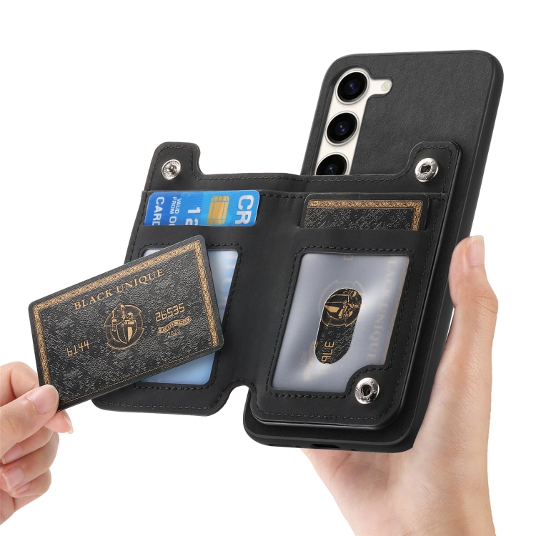 For Samsung Galaxy S23+ 5G Retro MagSafe Zipper Wallet Card Bag Back Phone Case(Black) For Samsung Galaxy S23+ 5G Retro MagSafe Zipper Wallet Card Bag Back Phone Case(Black)