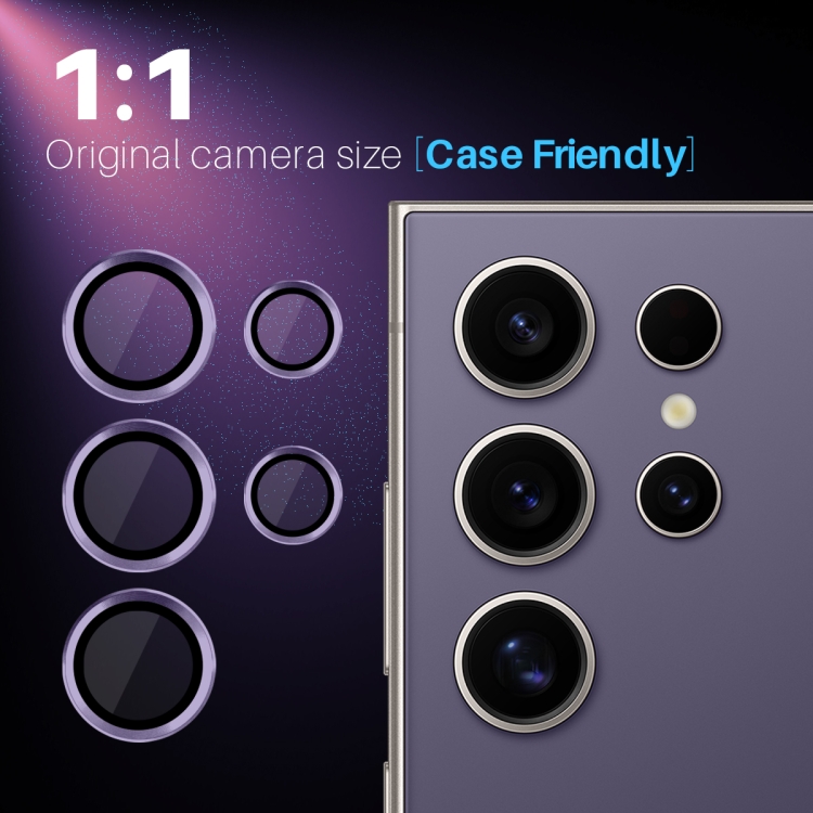 For Samsung Galaxy S25 Ultra 5G NORTHJO Camera Lens Protector CD Metal Ring Tempered Glass Film(Purple) For Samsung Galaxy S25 Ultra 5G NORTHJO Camera Lens Protector CD Metal Ring Tempered Glass Film(Purple)