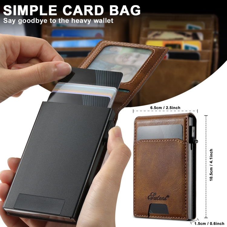 For Samsung Galaxy S24 Ultra 5G Suteni H19 Oil Wax 2-in-1 MagSafe Removable Card Box Back Phone Case(Brown) For Samsung Galaxy S24 Ultra 5G Suteni H19 Oil Wax 2-in-1 MagSafe Removable Card Box Back Phone Case(Brown)