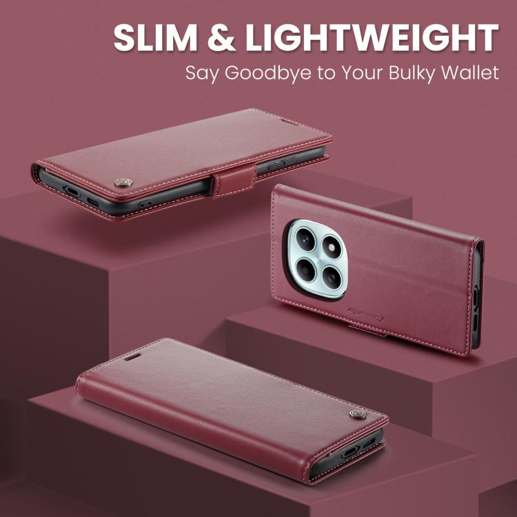 For Redmi Note 15 4G / 5G Global 164mm CaseMe 023 Butterfly Buckle Litchi Texture RFID Anti-theft Leather Phone Case(Red)