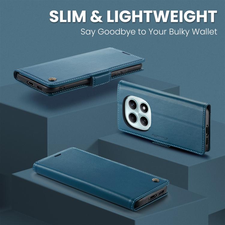 For Redmi Note 15 4G / 5G Global 164mm CaseMe 023 Butterfly Buckle Litchi Texture RFID Anti-theft Leather Phone Case(Blue)