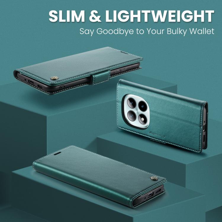 For Redmi Note 15 Pro+ 5G Global 163.3mm CaseMe 023 Butterfly Buckle Litchi Texture RFID Anti-theft Leather Phone Case(Green)