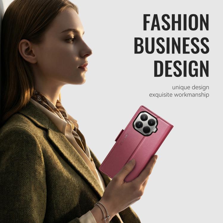 For Xiaomi 17T Pro 5G CaseMe 023 Butterfly Buckle Litchi Texture RFID Anti-theft Leather Phone Case(Red)