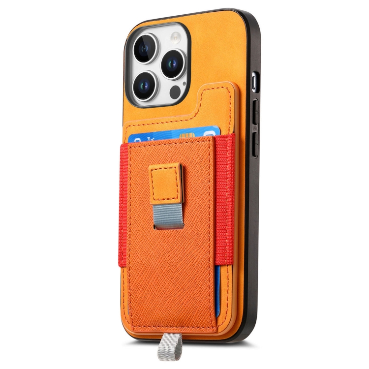 For iPhone 7 / 8 / SE 2022 Retro Magsafe Cross Leather Pull-Out Card Bag Back Phone Case(Yellow) For iPhone 7 / 8 / SE 2022 Retro Magsafe Cross Leather Pull-Out Card Bag Back Phone Case(Yellow)