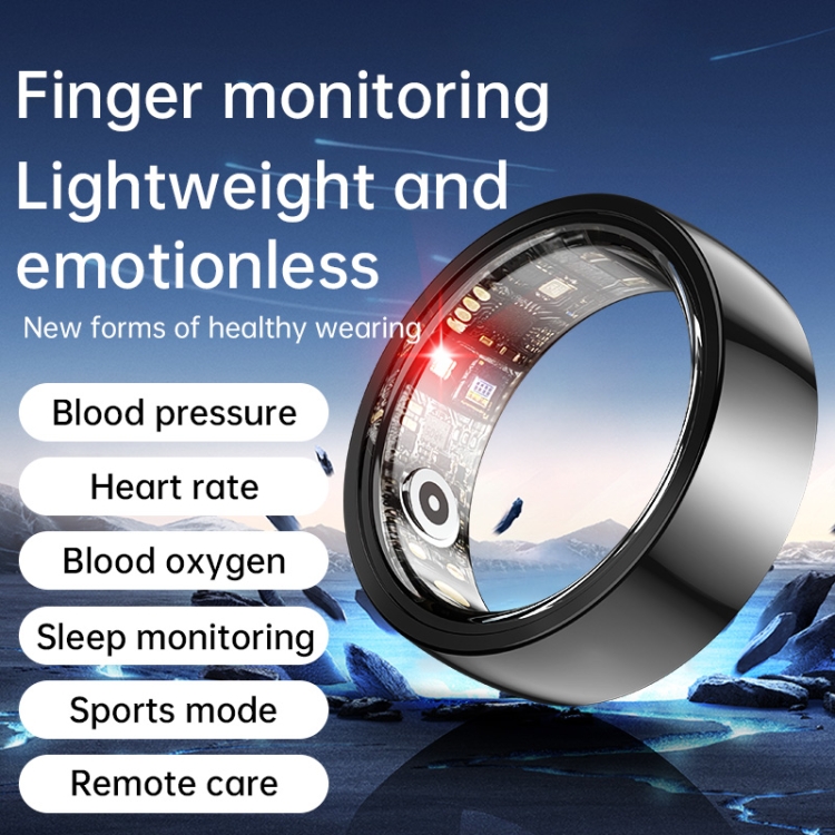 R1000 SIZE 13 Smart Ring, Support Heart Rate / Blood Oxygen / Sleep / Multiple Sports Modes(Black) - B1