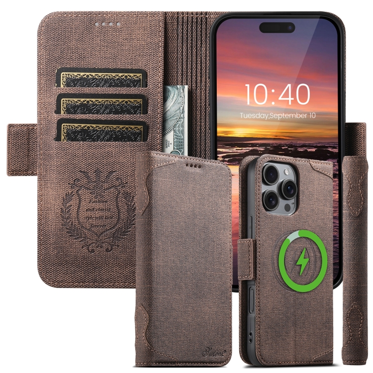 For iPhone 16 Suteni J07 Multi-functional Horizontal MagSafe Denim Leather Phone Case(Blue) For iPhone 16 Suteni J07 Multi-functional Horizontal MagSafe Denim Leather Phone Case(Blue)