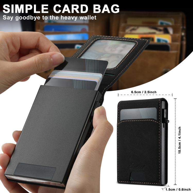 For Samsung Galaxy S25 5G Suteni H19 Litchi Texture 2-in-1 MagSafe Removable Card Case Back Phone Case(Black) For Samsung Galaxy S25 5G Suteni H19 Litchi Texture 2-in-1 MagSafe Removable Card Case Back Phone Case(Black)