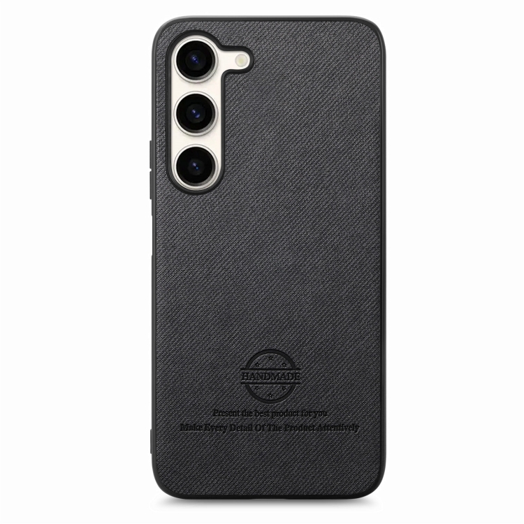 For Samsung Galaxy S22 5G Twill Fabric Leather Skin Back Phone Case(Black) For Samsung Galaxy S22 5G Twill Fabric Leather Skin Back Phone Case(Black)