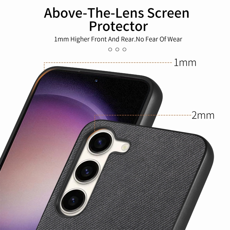 For Samsung Galaxy S22 5G Twill Fabric Leather Skin Back Phone Case(Black) For Samsung Galaxy S22 5G Twill Fabric Leather Skin Back Phone Case(Black)