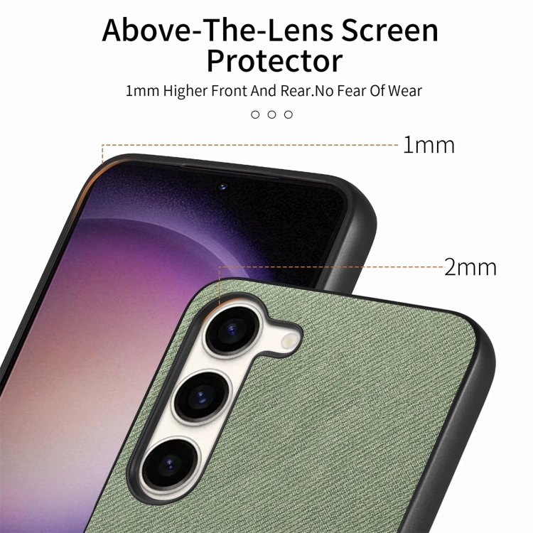 For Samsung Galaxy S22+ 5G Twill Fabric Leather Skin Back Phone Case(Green) For Samsung Galaxy S22+ 5G Twill Fabric Leather Skin Back Phone Case(Green)