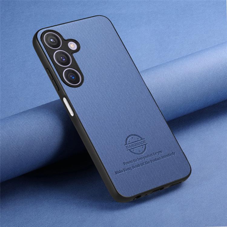 For Samsung Galaxy A57 5G Twill Fabric Leather Skin Back Phone Case(Blue)