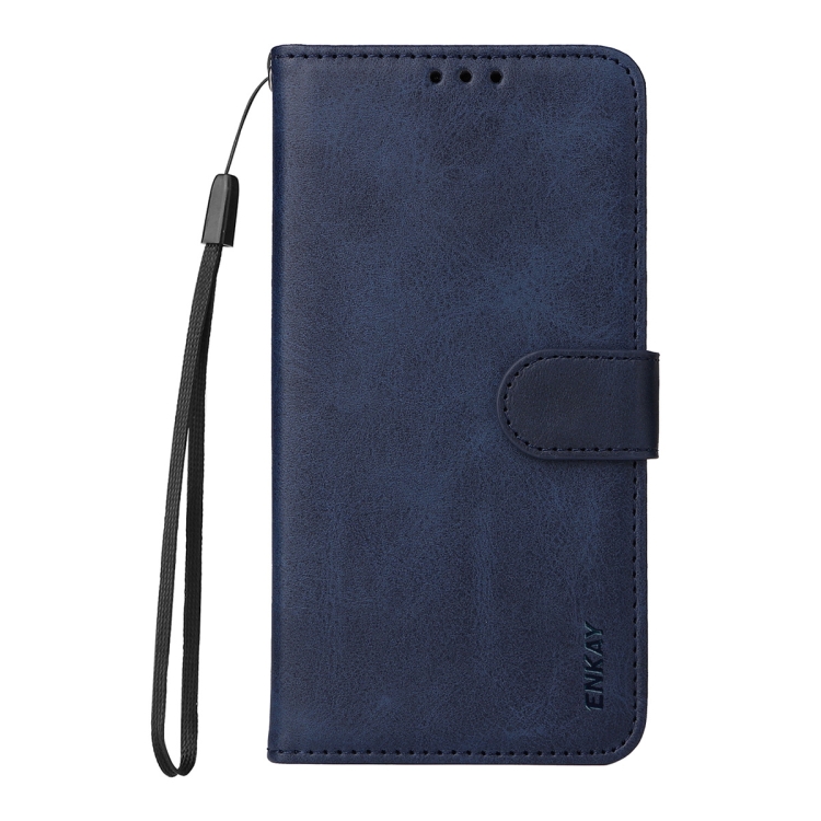 For Samsung Galaxy S25 Ultra 5G ENKAY Card Wallet Calf Texture Leather Phone Case with Screen Film(Blue) For Samsung Galaxy S25 Ultra 5G ENKAY Card Wallet Calf Texture Leather Phone Case with Screen Film(Blue)