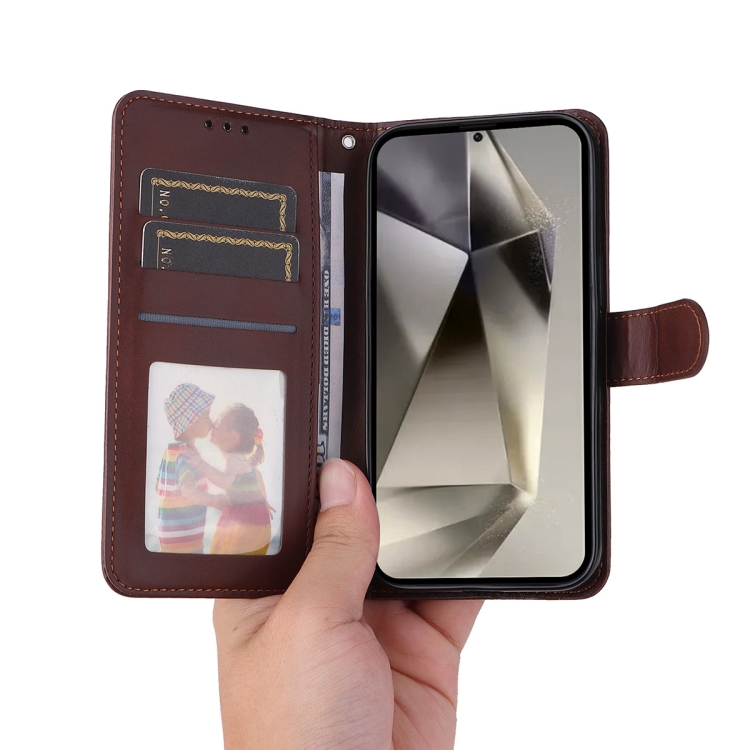 For Samsung Galaxy S24 Ultra 5G ENKAY Card Wallet Calf Texture Leather Phone Case with Screen Film(Black)