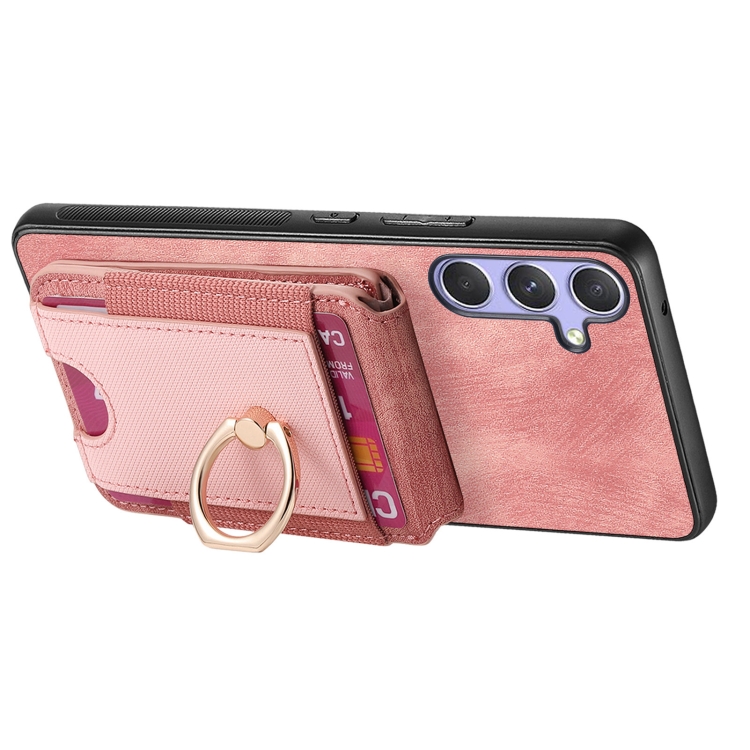 For Samsung Galaxy S23+ 5G Retro Splitable Magnetic Stand Card Bag Leather Phone Case(Pink) For Samsung Galaxy S23+ 5G Retro Splitable Magnetic Stand Card Bag Leather Phone Case(Pink)