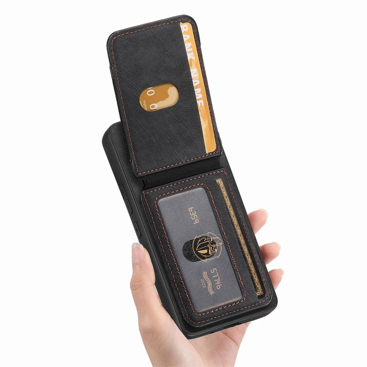 For Samsung Galaxy S22 5G Retro Splitable Magnetic Stand Card Bag Leather Phone Case(Black) For Samsung Galaxy S22 5G Retro Splitable Magnetic Stand Card Bag Leather Phone Case(Black)