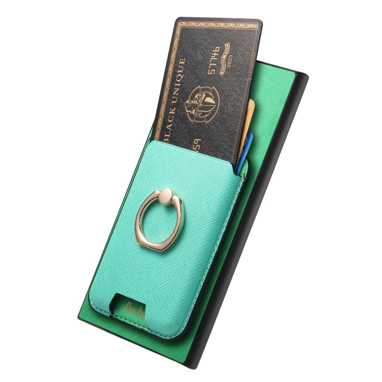 For Samsung Galaxy S24 Ultra 5G Retro Cross Leather Ring Vertical Insert Card Bag MagSafe Phone Case(Green) For Samsung Galaxy S24 Ultra 5G Retro Cross Leather Ring Vertical Insert Card Bag MagSafe Phone Case(Green)