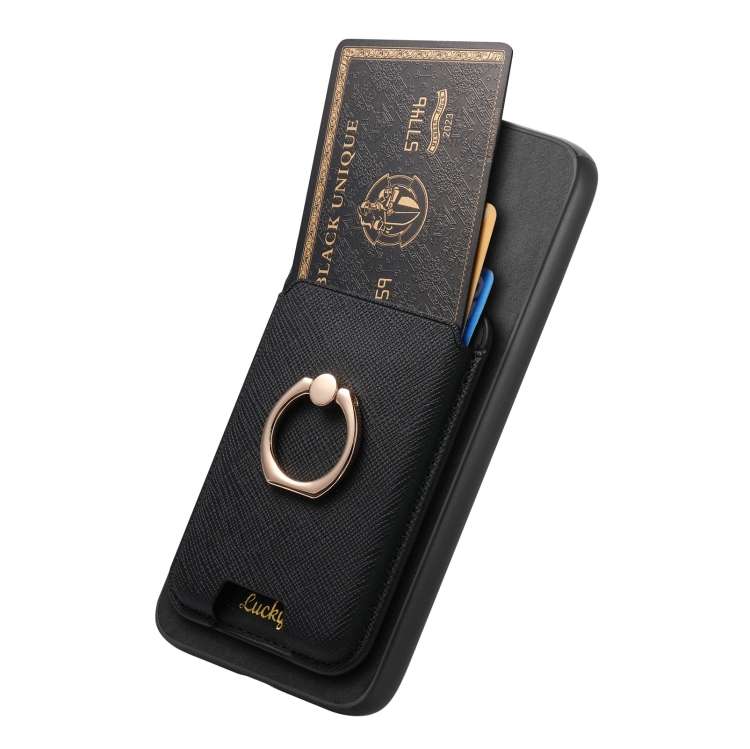 For Samsung Galaxy S23+ 5G Retro Cross Leather Ring Vertical Insert Card Bag MagSafe Phone Case(Black) For Samsung Galaxy S23+ 5G Retro Cross Leather Ring Vertical Insert Card Bag MagSafe Phone Case(Black)