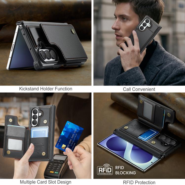 For Galaxy Z Fold8 Ultra 5G CaseMe C22 Card Slots Holder RFID Anti-theft Phone Case(Black)