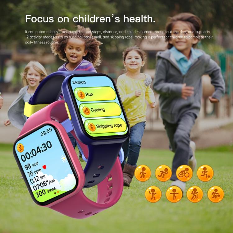 Wish 6 1.69 inch TFT Color Screen IP68 Waterproof Children Companion Smart Watch(Pink) - B5