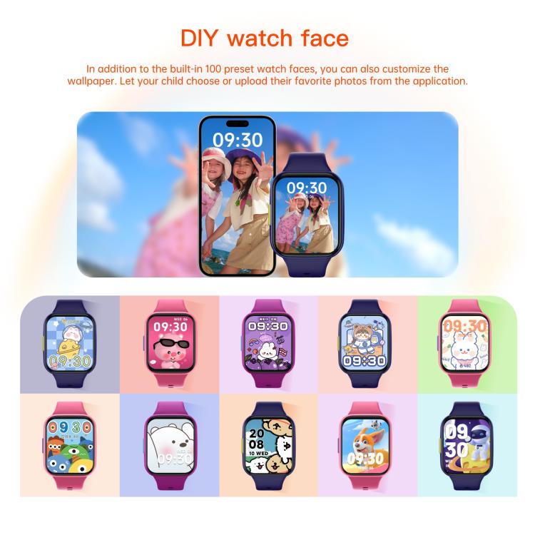 Wish 6 1.69 inch TFT Color Screen IP68 Waterproof Children Companion Smart Watch(Pink) - B7