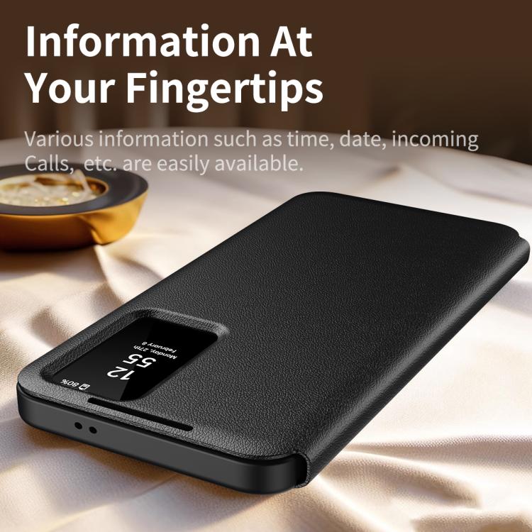 For Samsung Galaxy S22+ 5G Smart View Window Leather Phone Case with Card Slot(Black) For Samsung Galaxy S22+ 5G Smart View Window Leather Phone Case with Card Slot(Black)