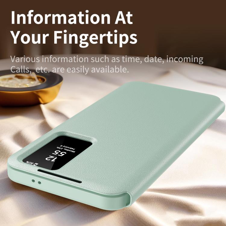 For Samsung Galaxy S23 Ultra 5G Smart View Window Leather Phone Case with Card Slot(Green) For Samsung Galaxy S23 Ultra 5G Smart View Window Leather Phone Case with Card Slot(Green)