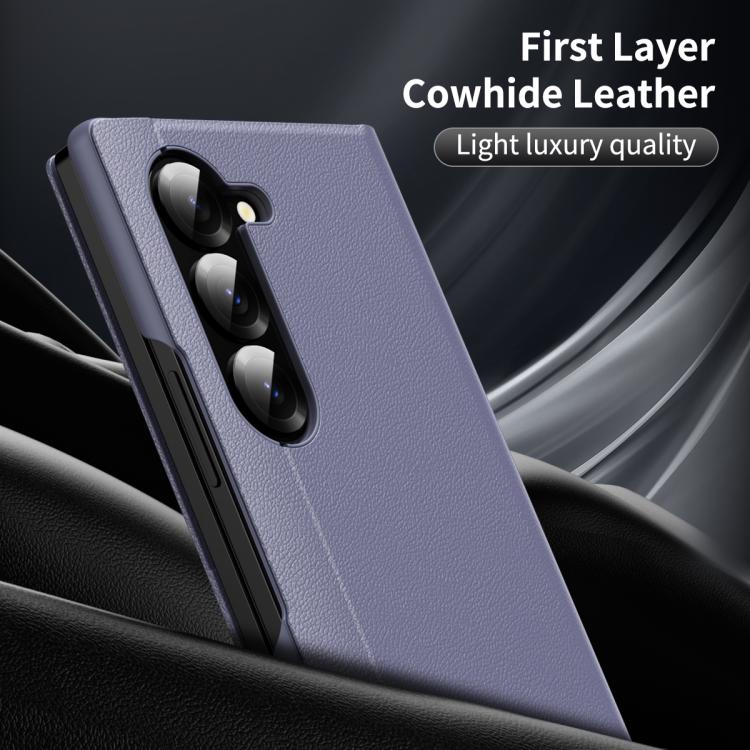 For Samsung Galaxy Z Fold5 5G Smart View Window Leather Phone Case with Card Slot(Purple) For Samsung Galaxy Z Fold5 5G Smart View Window Leather Phone Case with Card Slot(Purple)