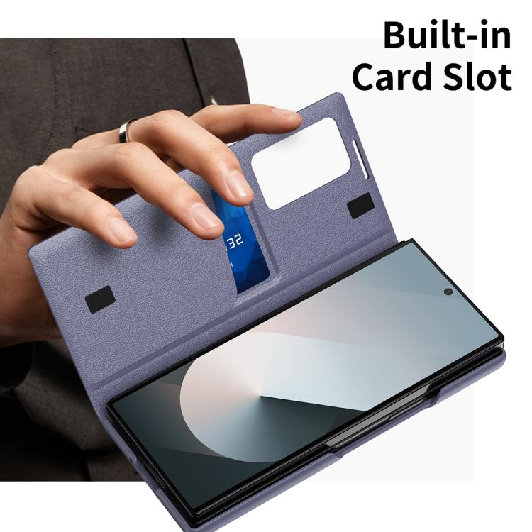 For Samsung Galaxy Z Fold5 5G Smart View Window Leather Phone Case with Card Slot(Purple) For Samsung Galaxy Z Fold5 5G Smart View Window Leather Phone Case with Card Slot(Purple)