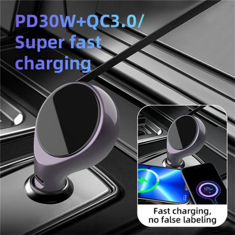 K1 With Retractable Cable Car Charger Type-C PD 20W Fast Charging Adapter K1 With Retractable Cable Car Charger Type-C PD 20W Fast Charging Adapter