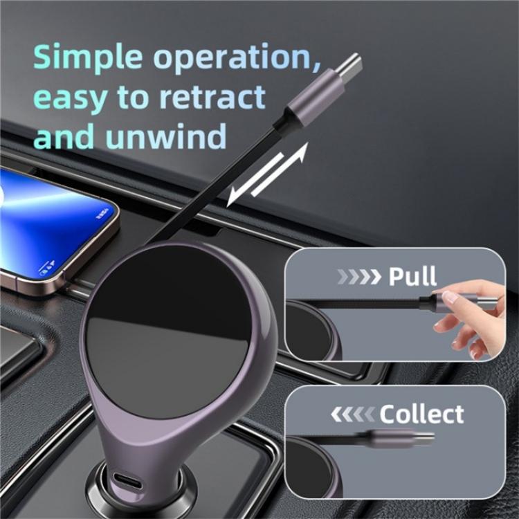 K1 With Retractable Cable Car Charger Type-C PD 20W Fast Charging Adapter K1 With Retractable Cable Car Charger Type-C PD 20W Fast Charging Adapter
