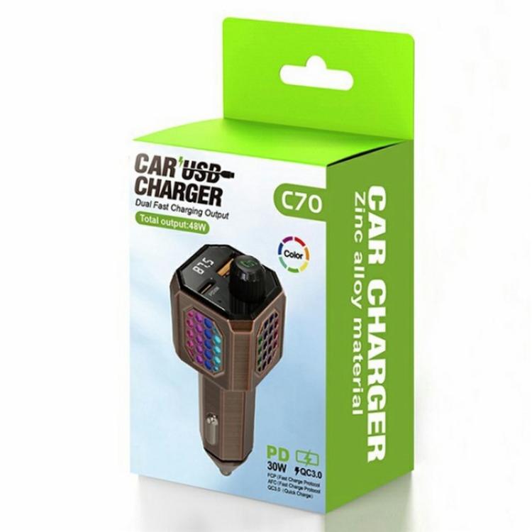 C70 Car Cigarette Lighter Charger Adapter Zinc Alloy PD 30W Fast Charging C70 Car Cigarette Lighter Charger Adapter Zinc Alloy PD 30W Fast Charging
