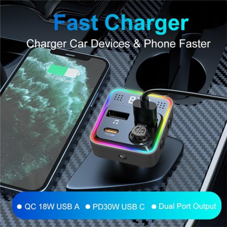 C71 3-in-1 PD 30W Cigarette Lighter Charger Adapter FM Transmitter Bluetooth Car Charger C71 3-in-1 PD 30W Cigarette Lighter Charger Adapter FM Transmitter Bluetooth Car Charger