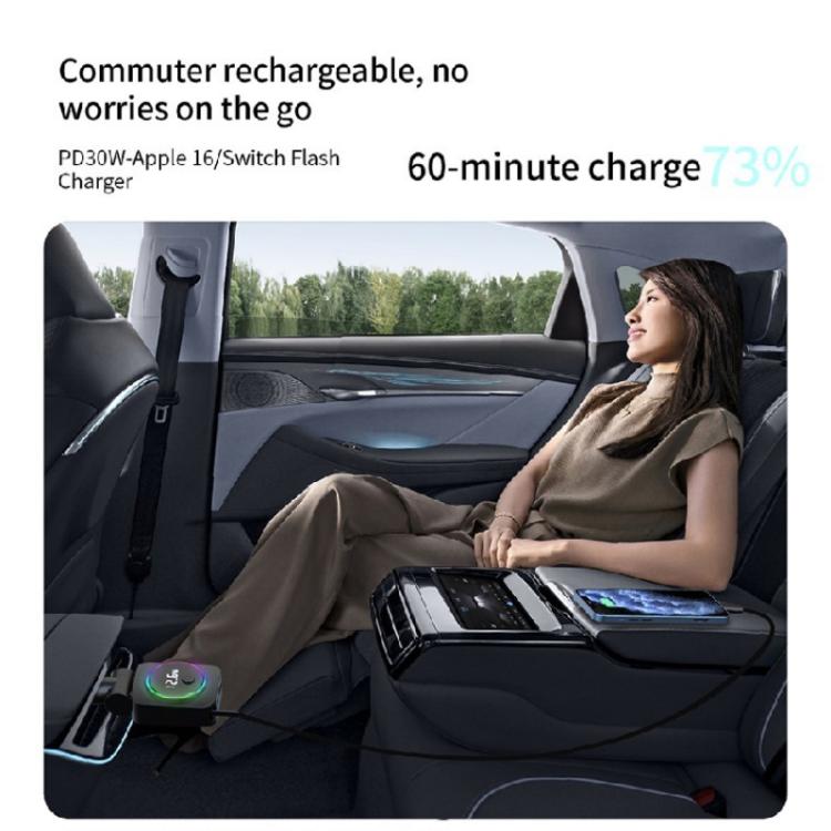 K38 Retractable Cable USB + Type-C Car Charger PD 30W Fast Charging Cigarette Lighter Adapter K38 Retractable Cable USB + Type-C Car Charger PD 30W Fast Charging Cigarette Lighter Adapter
