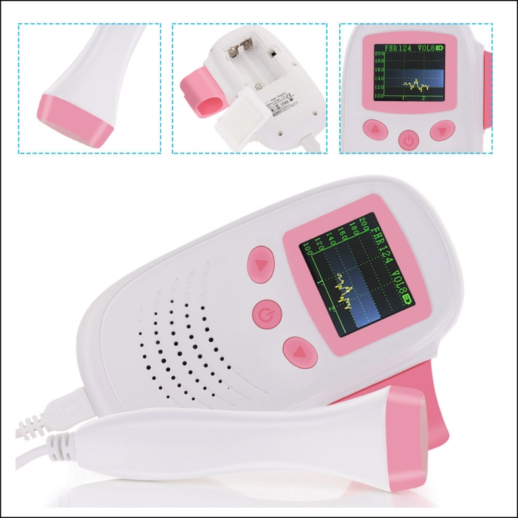 RZ100S9 LED Doppler fetal Ultrasonido Sonido Detector de latidos del