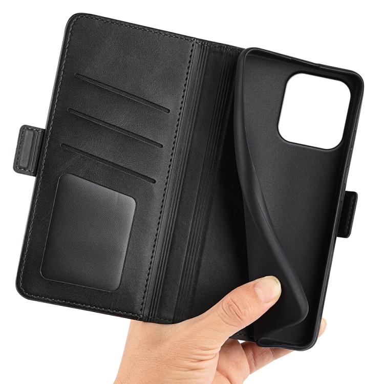 For Honor 600 Lite Global Dual-side Magnetic Buckle Horizontal Flip Leather Phone Case(Black)