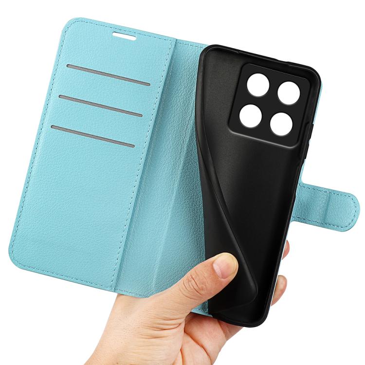 For Xiaomi 14T Litchi Texture Horizontal Flip Leather Phone Case with Holder(Blue)