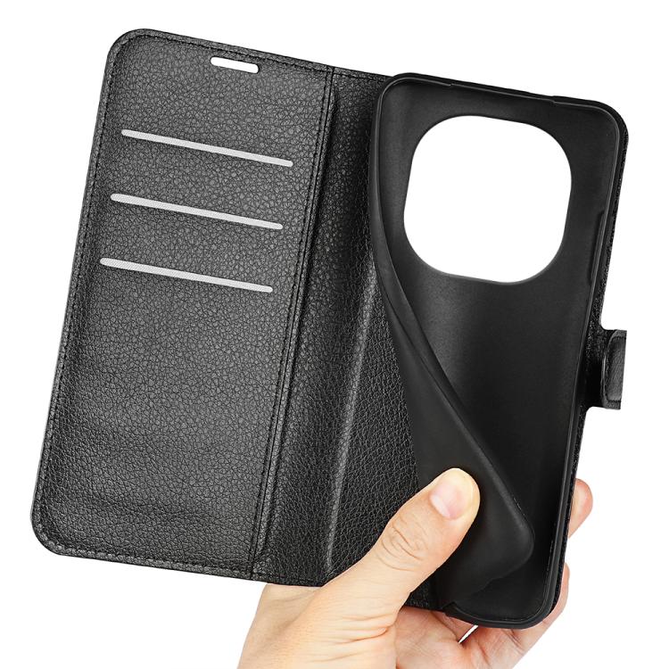 For Xiaomi Redmi Note 14 Pro 5G Litchi Texture Horizontal Flip Leather Phone Case with Holder(Black)